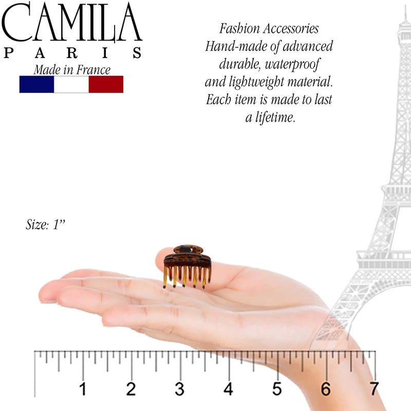 Camila Paris CP3/2 French Hair Clip for Women, Set of 2 Small 1 inch Girls Hair Claw Clips Jaw Fashion Durable and Styling Hair Accessories for Women, Strong Hold No Slip Grip, Made in France - Image 3